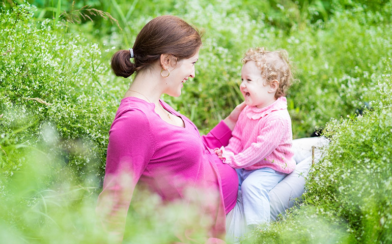 Mother and Child in a field